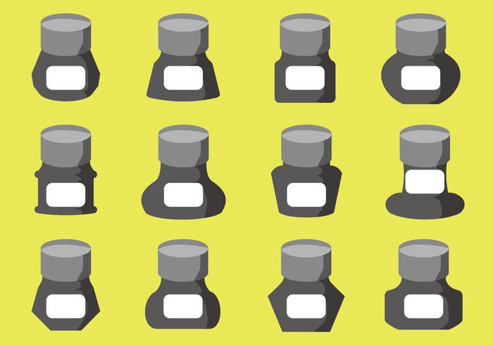 Ink Pot Set vector