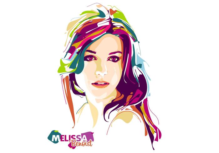 Melissa Benoist vectorial Retrato de Popart vector