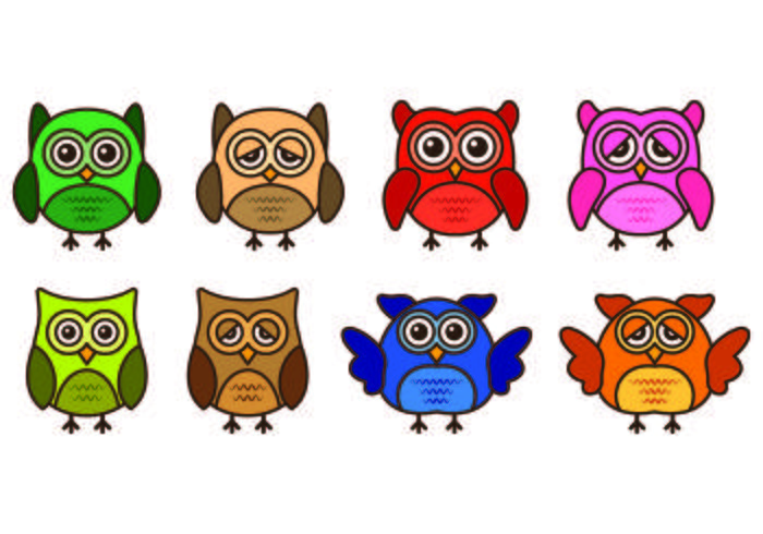 Set Of Buho Icons vector