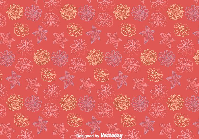 Line Flowers Pattern Vector