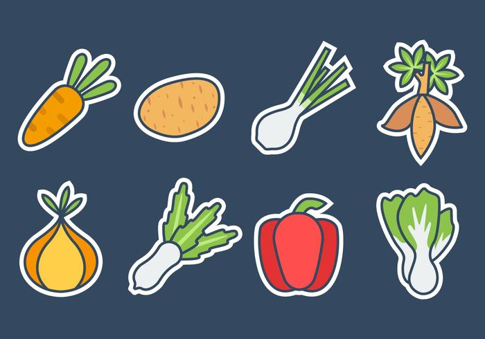 Verduras frescas Iconos gratis vectoriales vector