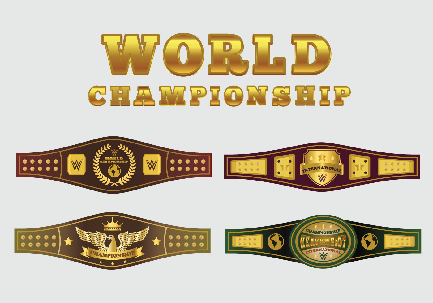World Championship Belt Vector Pack 140632 Vector Art at Vecteezy