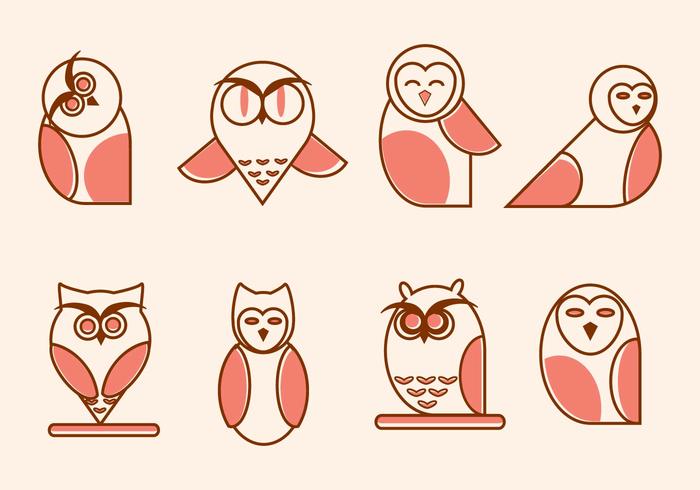 Flat Owl Vectors