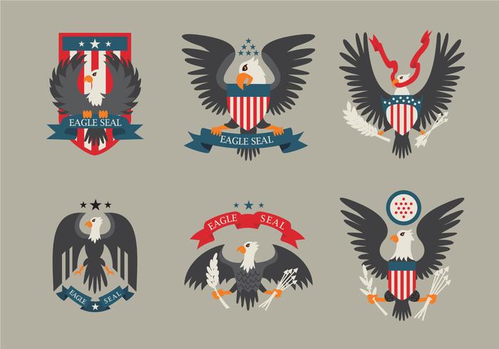 Colored Eagle Seal Logo Patch Vector