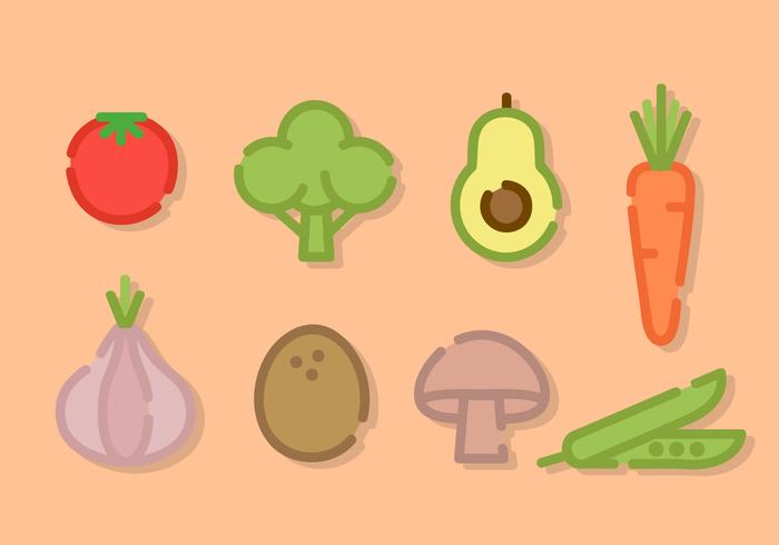 Line Art Vegetables Vector