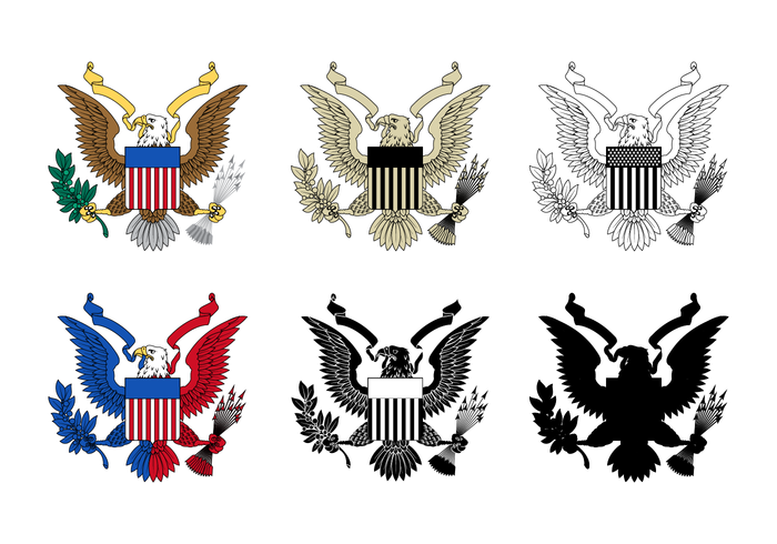 Six Style Of Eagle Seal Vector