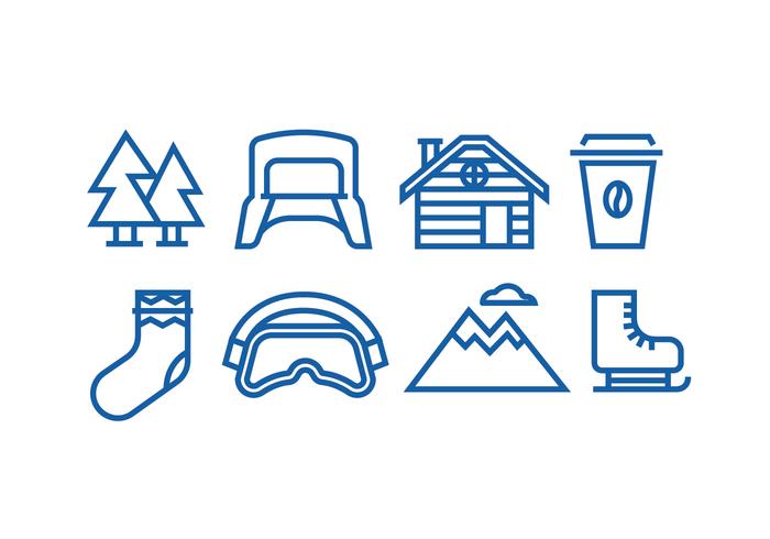 Winter Linear Icon Vectors