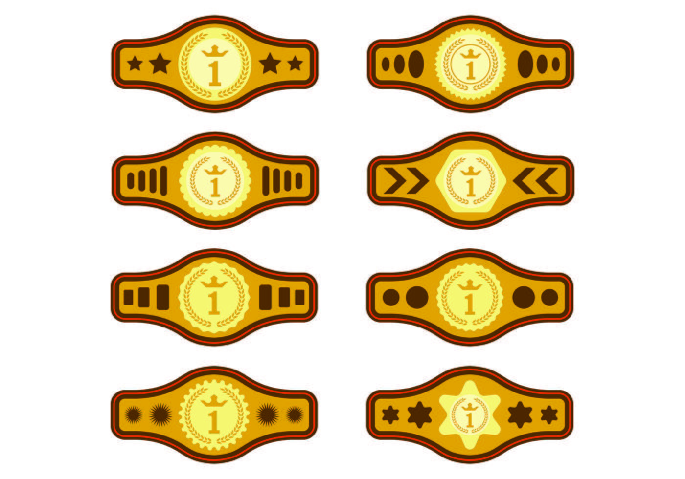 Set Of Championship Belt Vectors 140769 Vector Art at Vecteezy