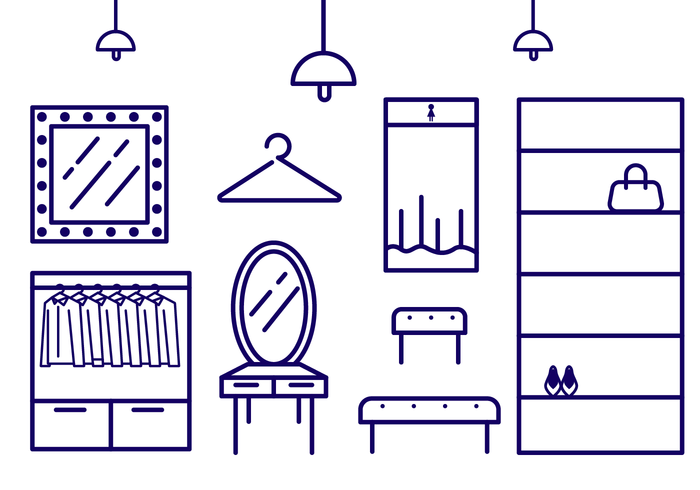 Outline Icon Dressing Room Vector
