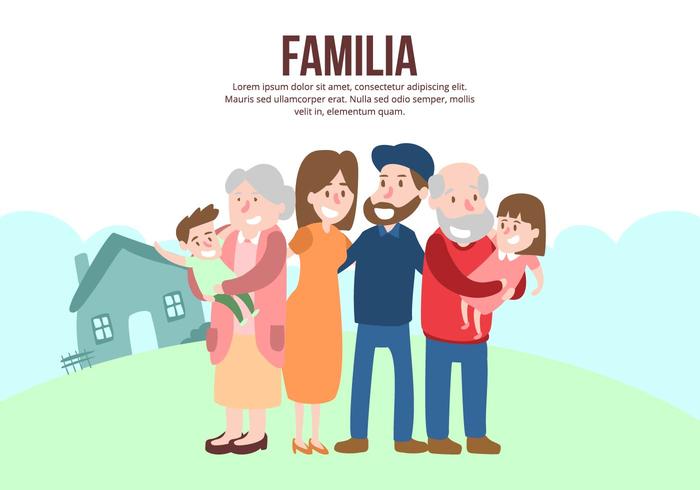 Fondo feliz de la familia multigeneracional vector