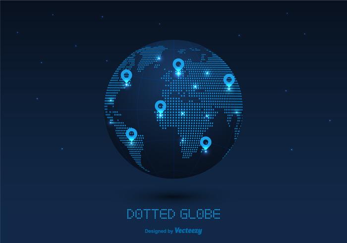 Modern Dotted Globe Vector