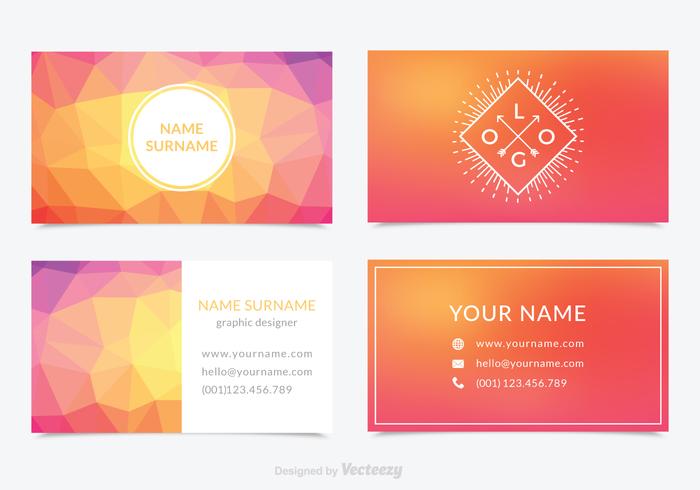 Abstract Colorful Business Card Template Vector Set