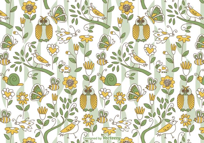 Spring Doodle Vector Background