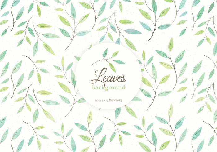 Watercolor Leaves And Branches Vector Background