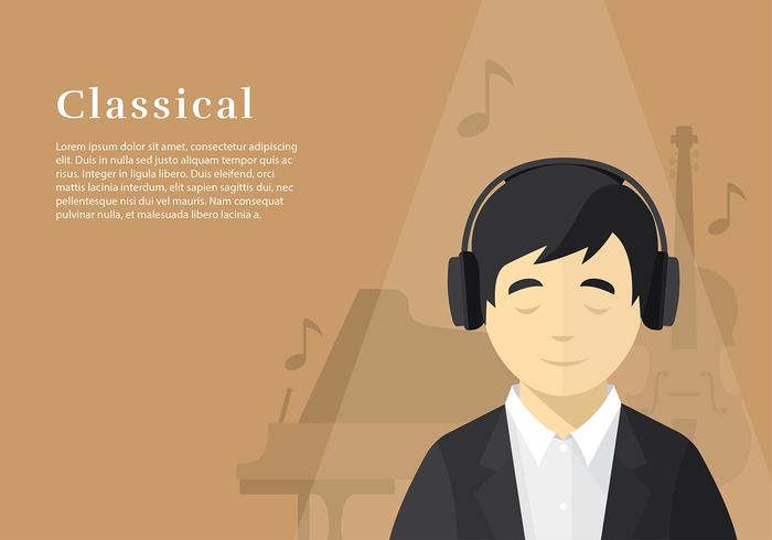 Head Phone Listening Classical Free Vector