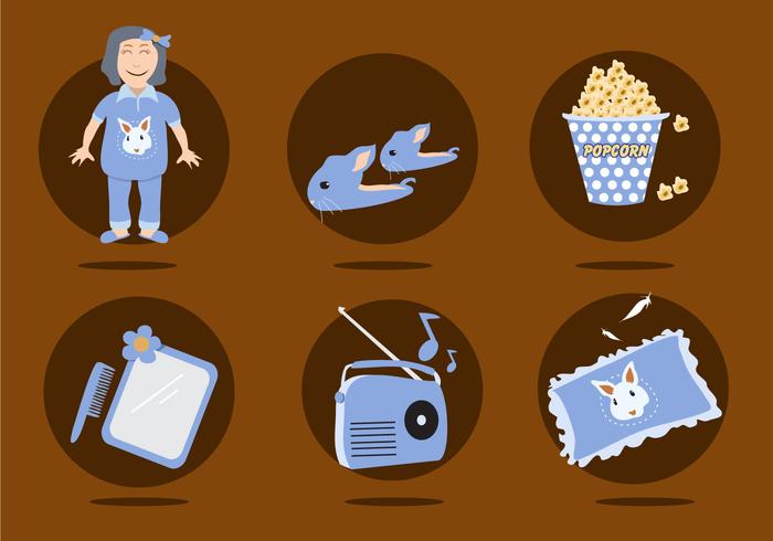 Slumber Party Icons Vector