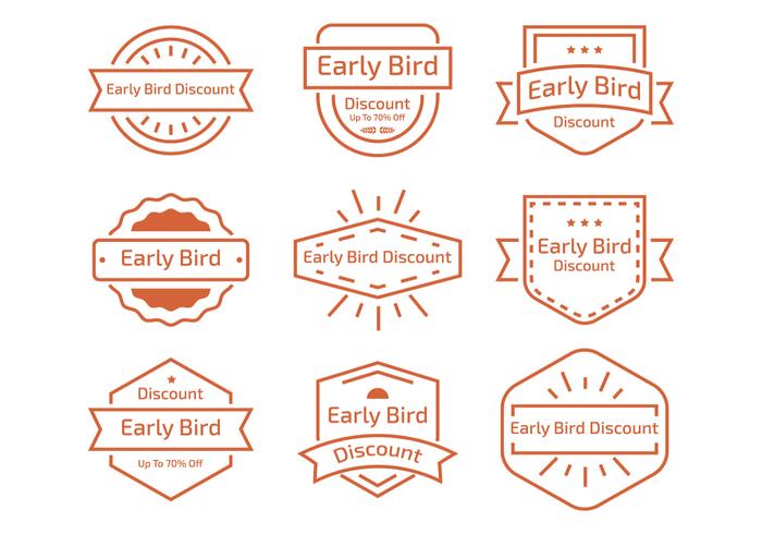Early Bird Line Label vector