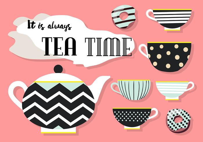 Set of Tea Vector Icons