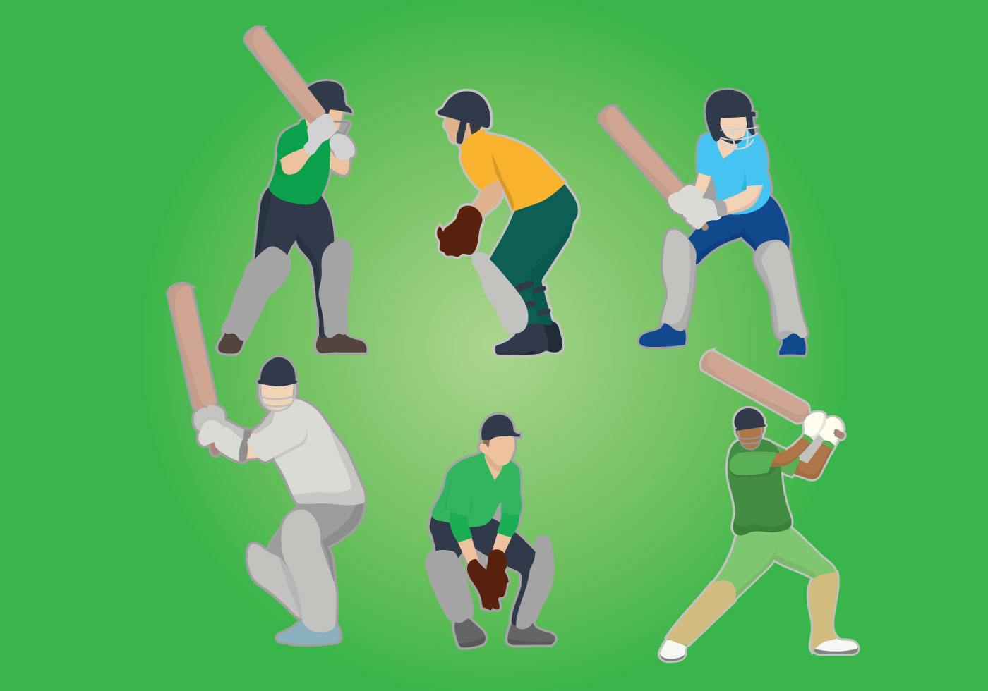 Cricket Player Vector 140911 Vector Art at Vecteezy