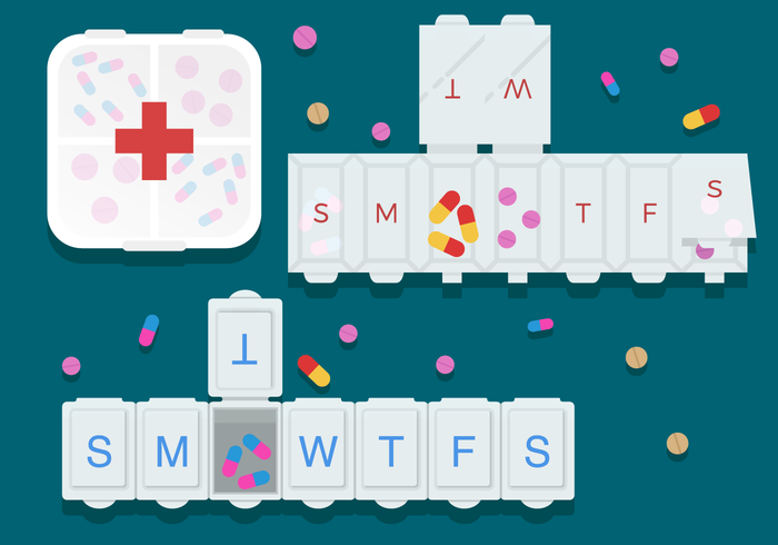 Pills and Pill Box Vectors Pills and Pill Box Vectors