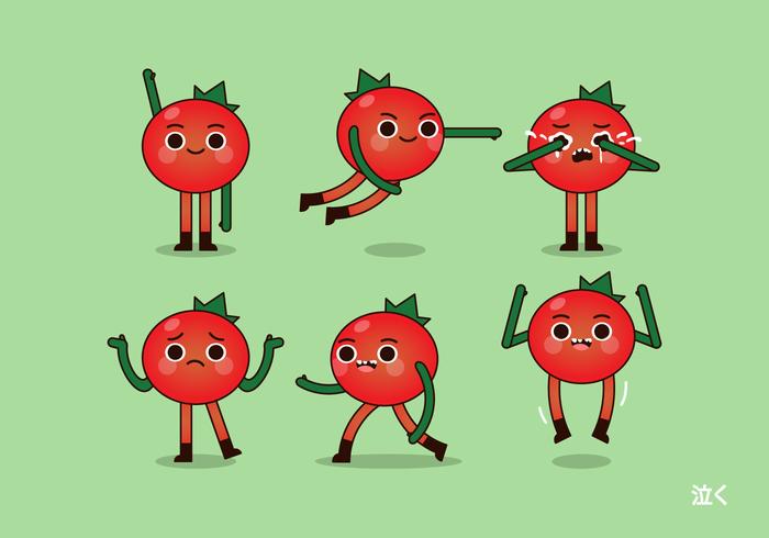 Vector Tomato and Poses Vector Tomato and Poses