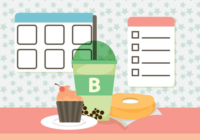 Free Bubble Tea Breakfast Vector Free Bubble Tea Breakfast Vector