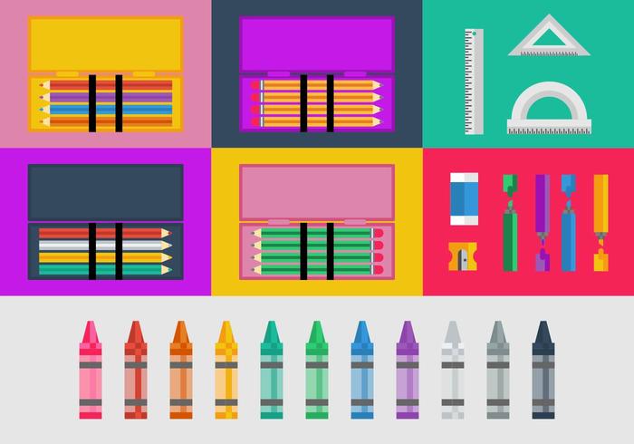 Pencil and Color Cases Vector