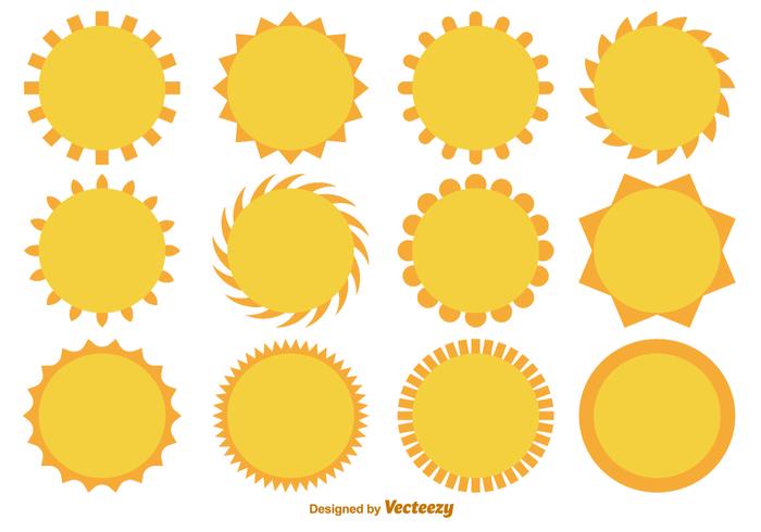 Vector Cartoon Flat Suns Collection