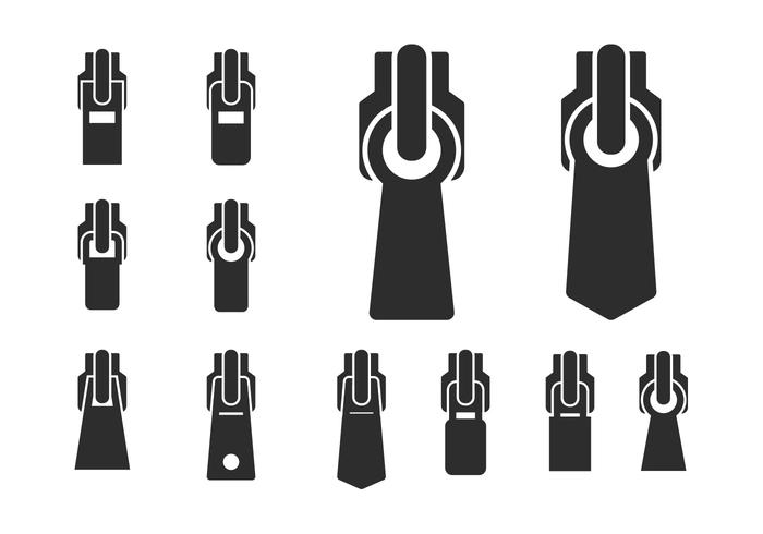 Set Of Different Zippers vector