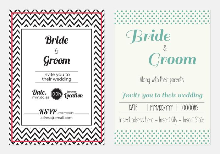 Cool Modern Wedding Invitations vector