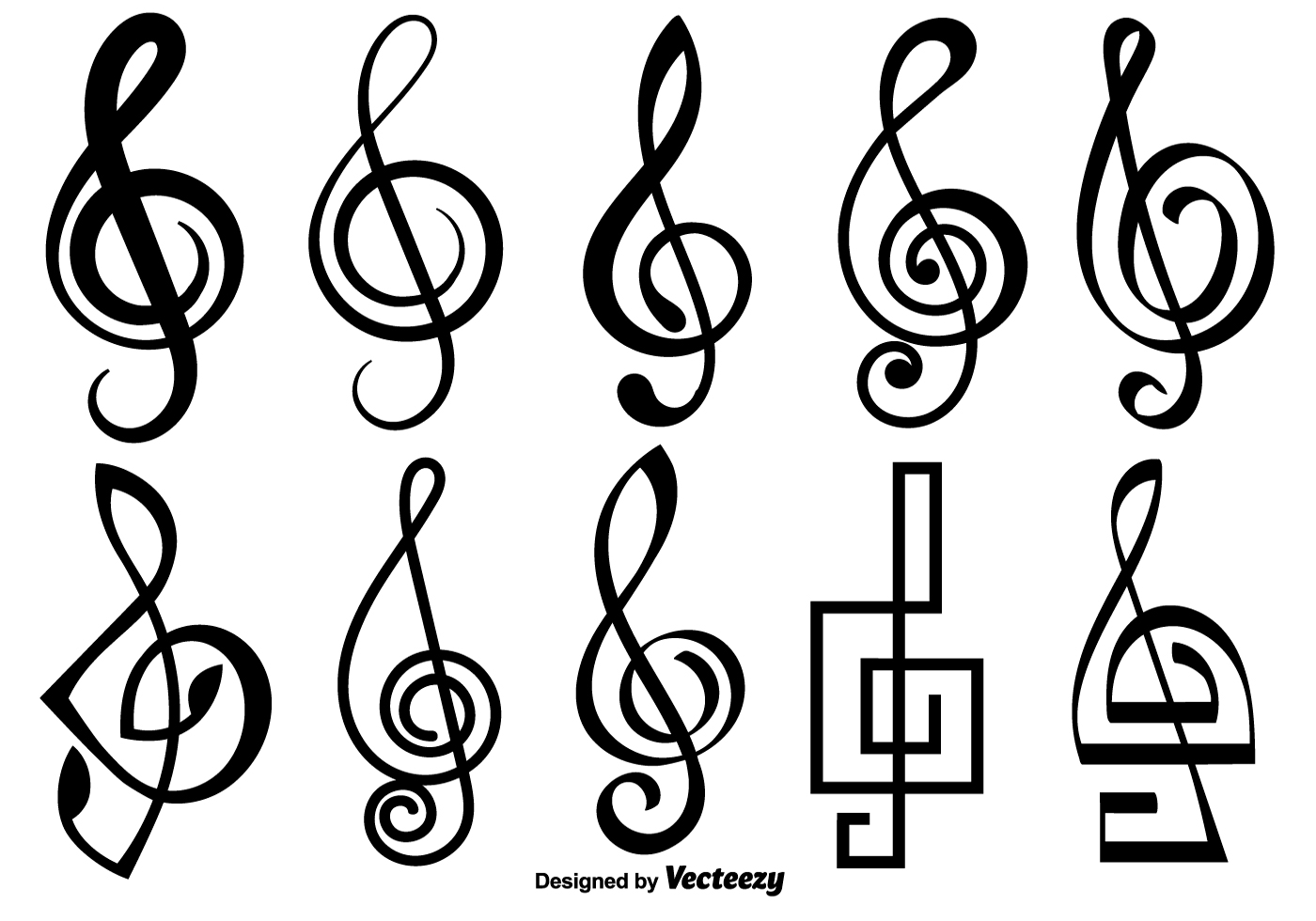 Violin Key Vector Icons 141024 Vector Art at Vecteezy