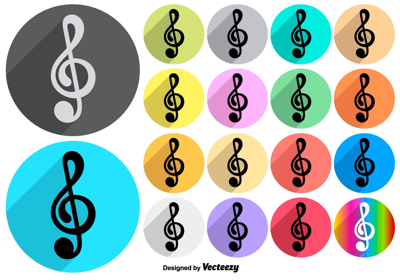 Vector Colorful Music Violin Key Icons 141025 Vector Art at Vecteezy
