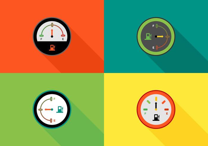Free Colorful Fuel Gauges Vector