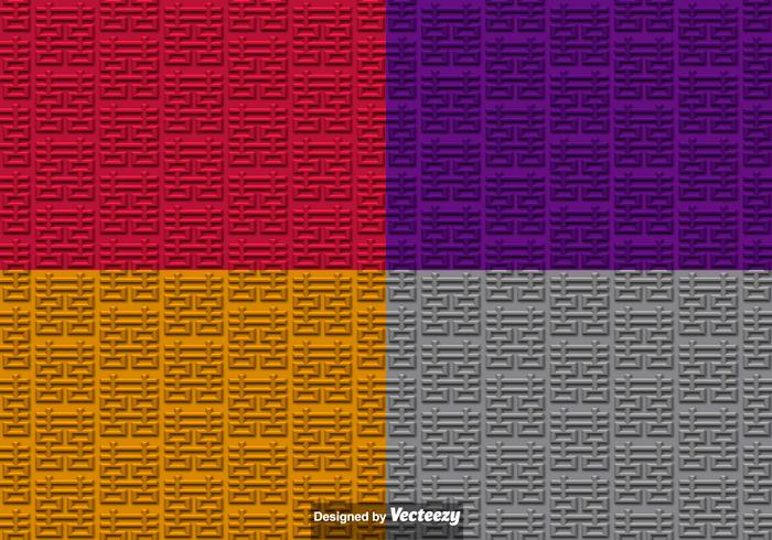 Vector 3D Double Happiness Symbol Seamless Patterns