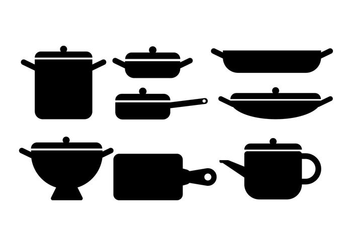 Cocina Pots and Pans Vectors