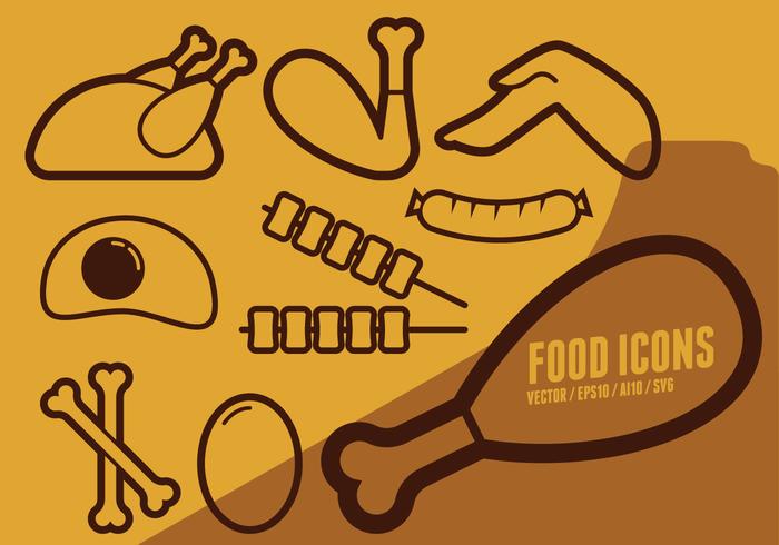 Día del juego Iconos de los alimentos vector