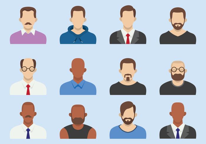 Men Business Flat Avatars vector