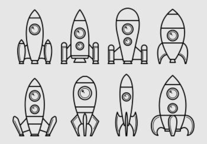 Set Of Starship Icons vector