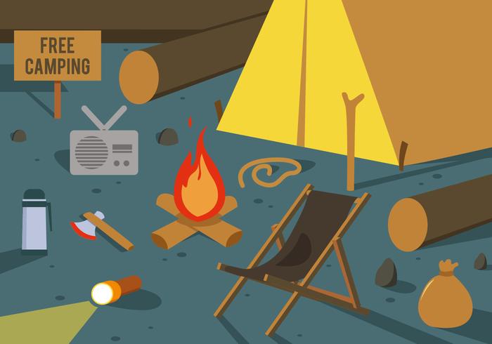 Free Camping Vector Illustration