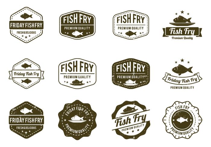Badge fritura de pescado vector