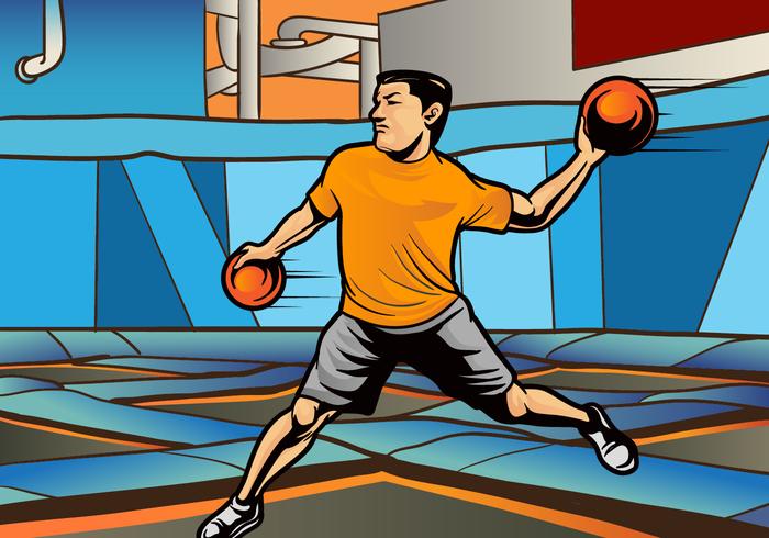 Cubierta vectorial Dodgeball jugador vector