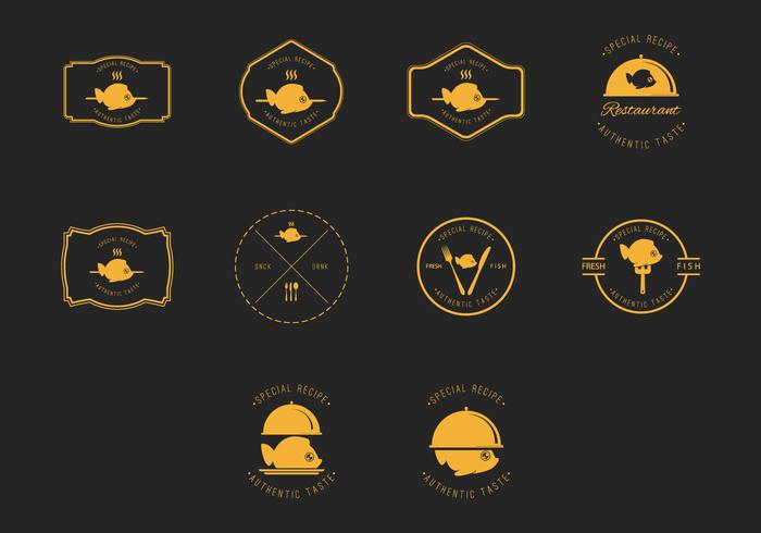 Fish Fry Badge and Label Vector Set Fish Fry Badge and Label Vector Set