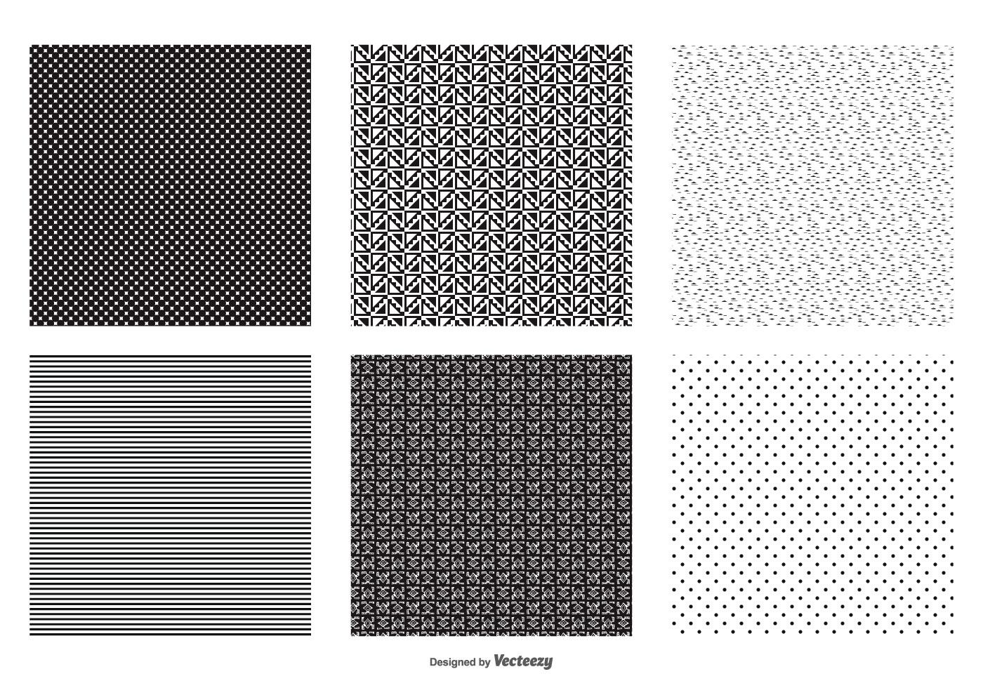 Seamless Black and White Vector Patterns