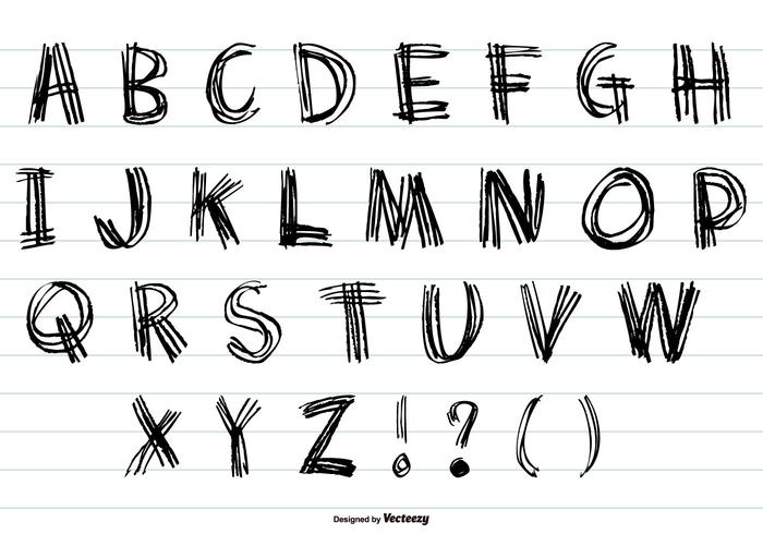 Colección linda incompleta del alfabeto vector