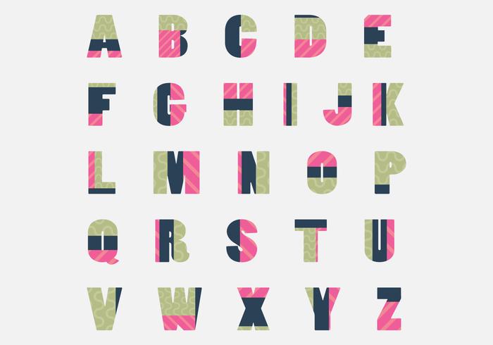 Trendy Patchwork Letras Vector Pack