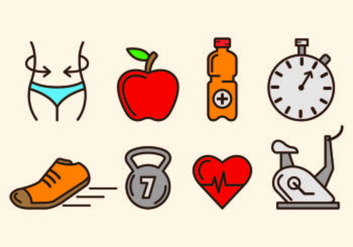 Icons Of Slimming and Health  vector