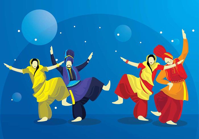 Bhangra Dance Night Outdoor Vector Bhangra Dance Night Outdoor Vector