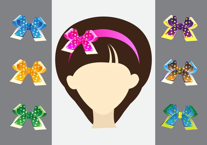 Hair Ribbon on Female Head vector