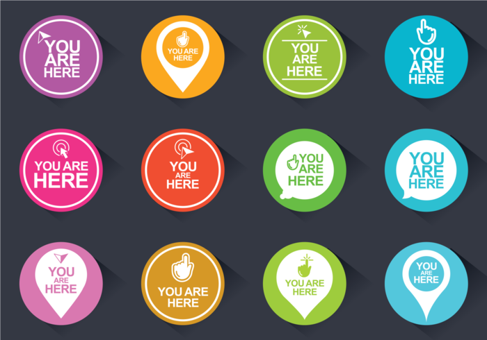 You Are Here Icons Vector