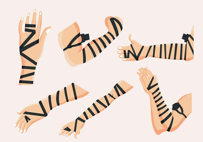 Black Leather Tefillin Hands Vector